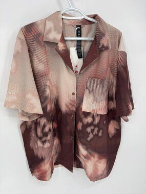 Lululemon Team Canada Button-Down Shirt Logo Oversized Olympics Women's Sz L